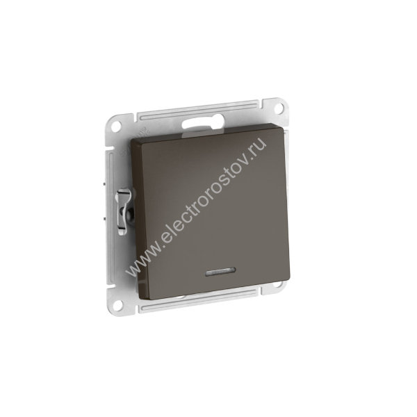 AtlasDesign Мокко Выключатель 1-клавишный с подсветкой с быстрозажим. клеммами Schneider Electric