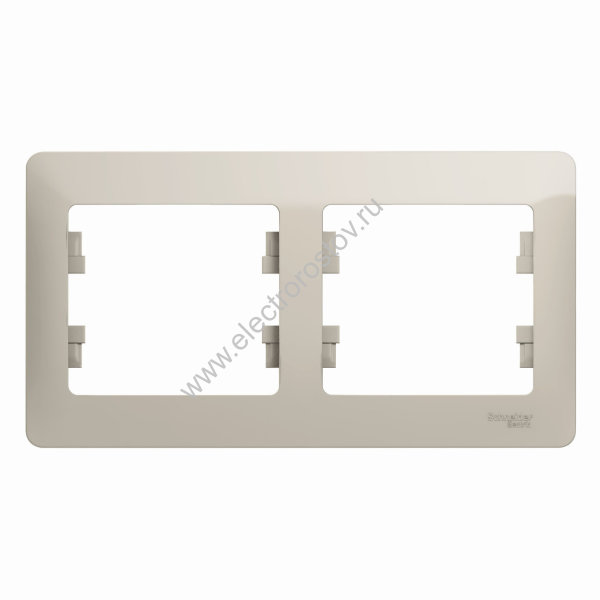 Glossa Молочный Рамка 2-ая горизонтальная Schneider Electric