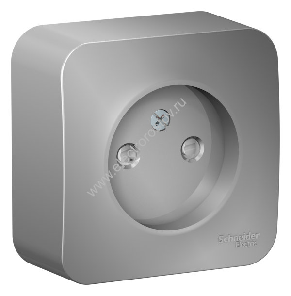 Blanca наруж Алюминий Розетка б/з со шторками 16А, 250В, изолир. пластина Schneider Electric