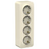 Blanca наруж Молочный Розетка 4-ая с/з со шторками 16А, 250В, изолир. пластина Schneider Electric