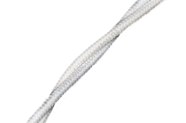 Витой провод 2*1,5, белый, матовый 50м