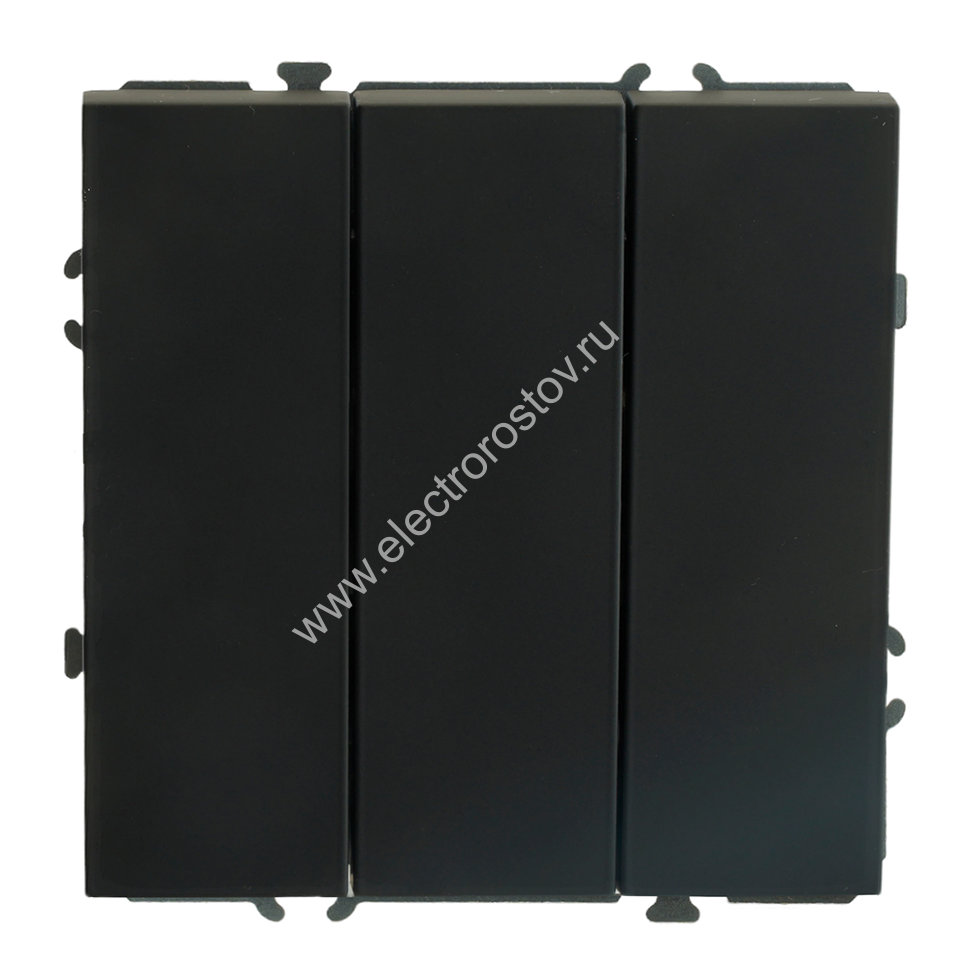 STEKKER Эмили Черный уголь, soft touch Выключатель 3-клавишный