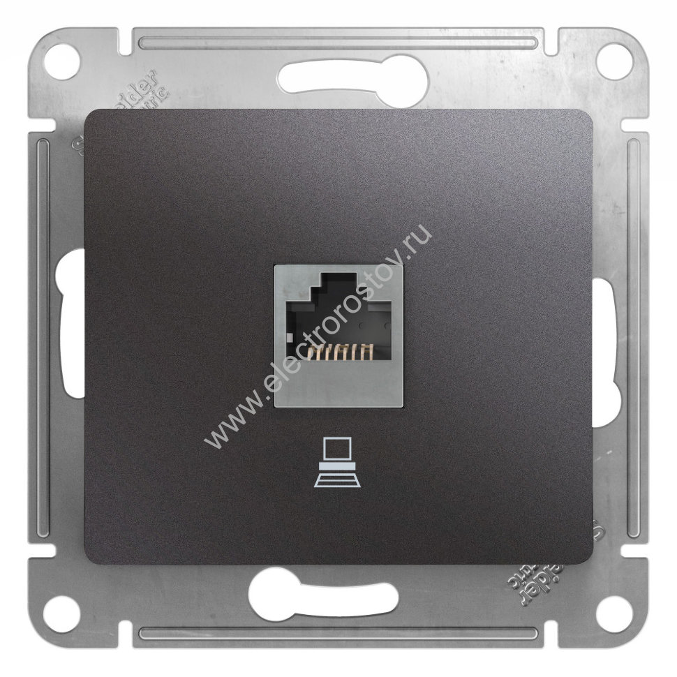 Glossa Графит Розетка компьютерная 1-ая RJ45, кат. 5e Schneider Electric