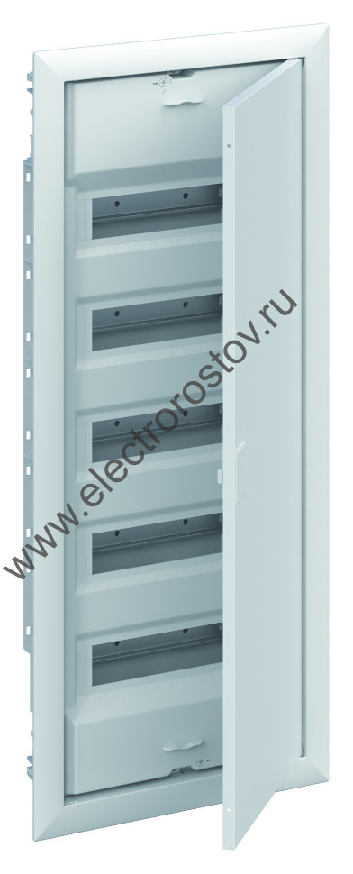 UK660E3 Щит встраиваемый 60 модуля, пластиковый, дверь стальная белая, винт. клем. N/PE, IP30 ABB