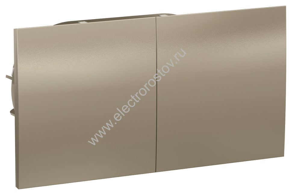 AtlasDesign Шампань Розетка 2-ая с/з, в сборе со штор. со сдвиж. крышкой Schneider Electric