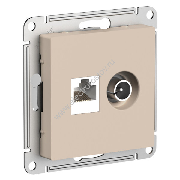 AtlasDesign Песочный Розетка двойная комп+ТВ, RJ45+TV, кат. 5e Schneider Electric