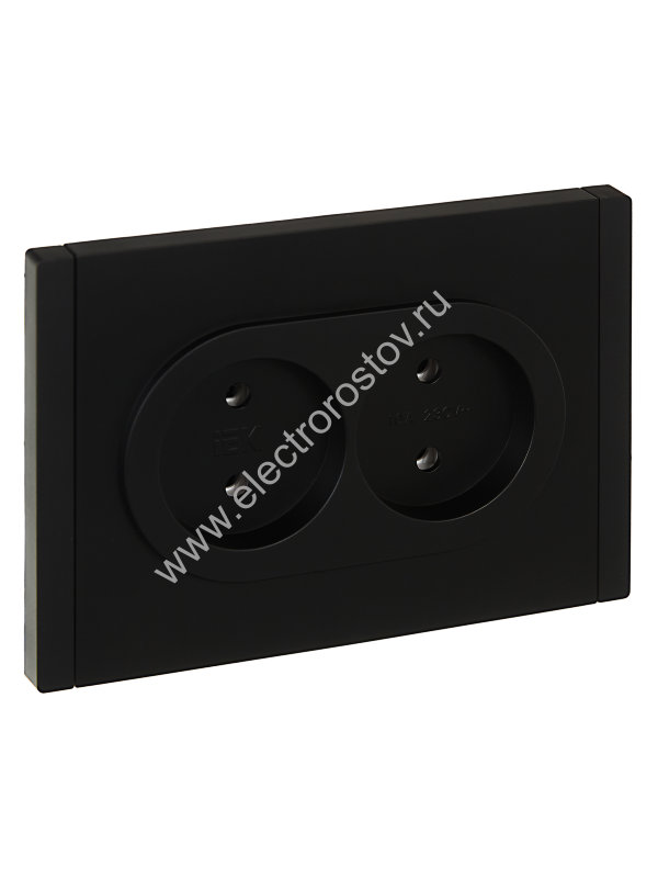 IEK FORTE&PIANO Черный Розетка 2-я б/з безвинтовое крепление 10А FP126