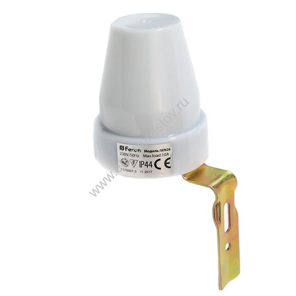 Фотореле датчик освещенности 2300Вт/10А IP44 FERON