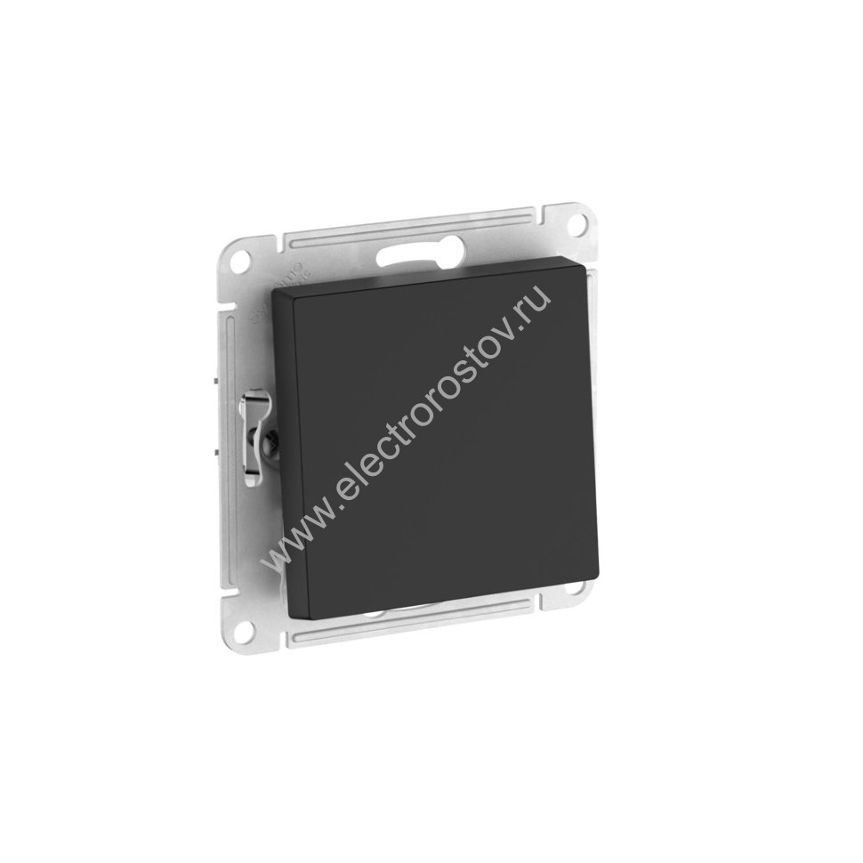 AtlasDesign Aqua Карбон Переключатель 1-клавишный IP44 с быстрозажим. клеммами Schneider Electric