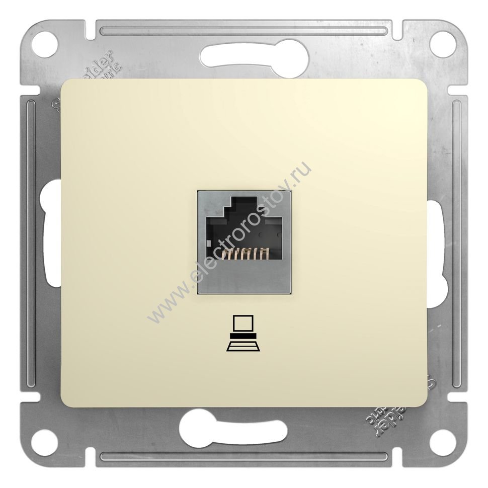 Glossa Бежевый Розетка компьютерная 1-ая RJ45, кат. 5е Schneider Electric