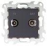 Simon 24 Графит Розетка TV-SAT проходная Simon
