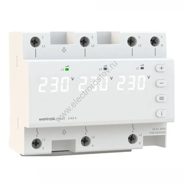 Реле переключения фаз FS6-63 (3 х 63А) Welrok
