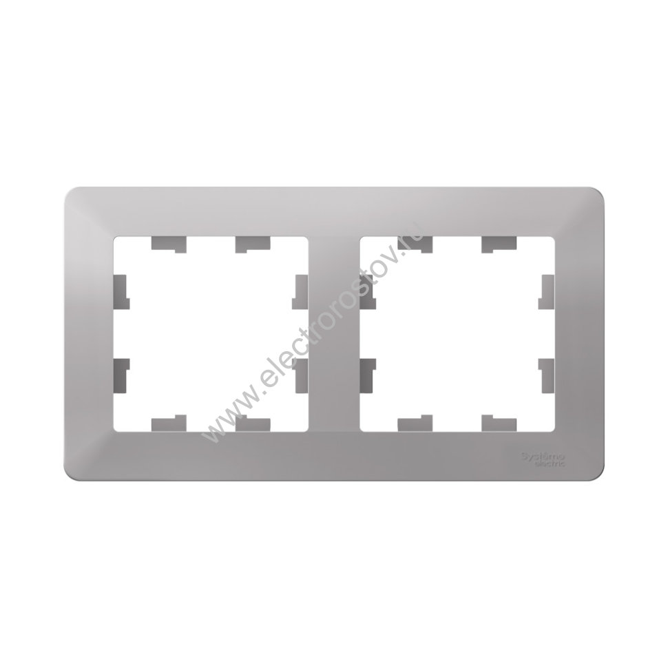 Systeme Electric AtlasDesign Air Алюминий/дымчатый черный Рамка 2-ая