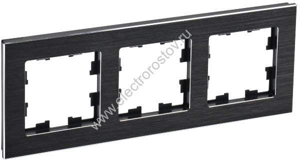 IEK BRITE DECOR Черный металл Рамка 3-м РУ-3-1-БрЧ