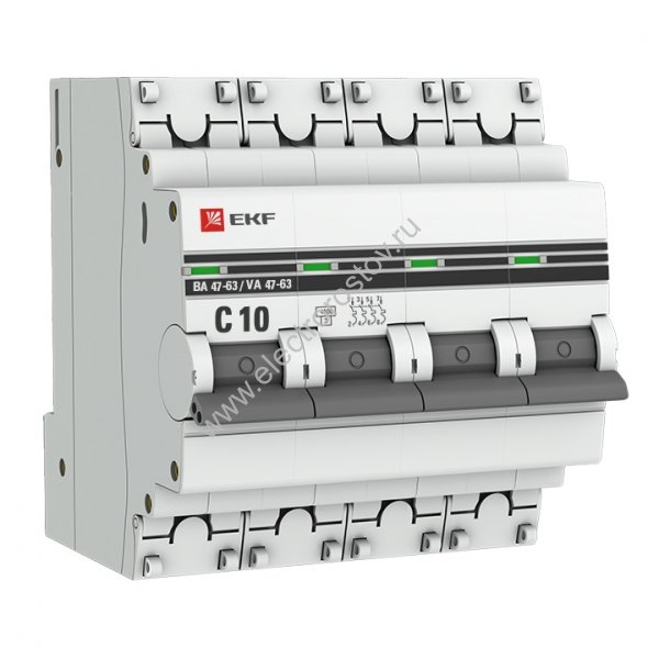 EKF PROxima ВА 47-63 Автоматический выключатель  (С) 4P 10А 4,5kA