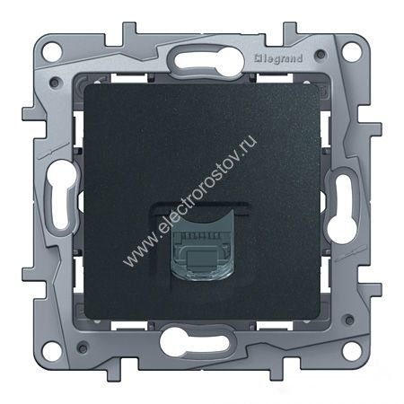 Etika Антрацит Розетка компьютерная 1-ая RJ-45, категория 5e Legrand