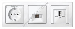Schneider Electric Merten SM M-Smart Бел глянец Рамка 3-ая