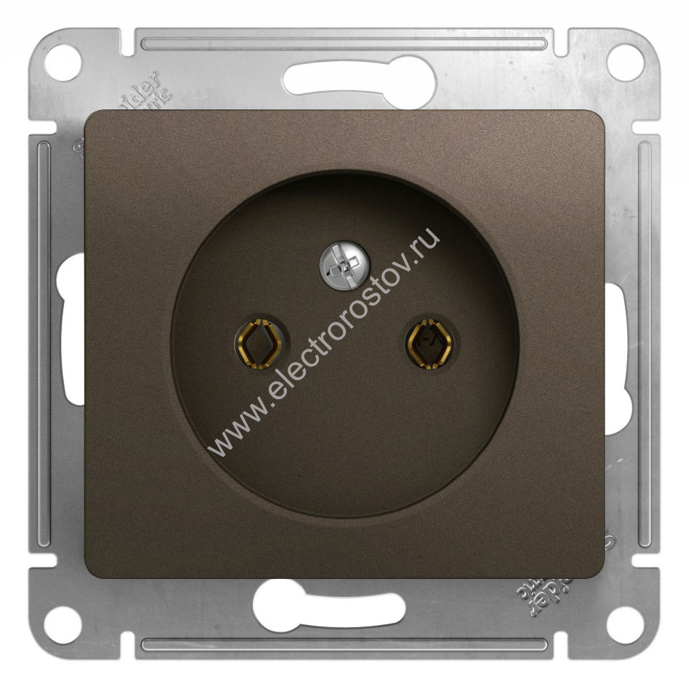 Glossa Шоколад Розетка 1-ая без заземления Schneider Electric