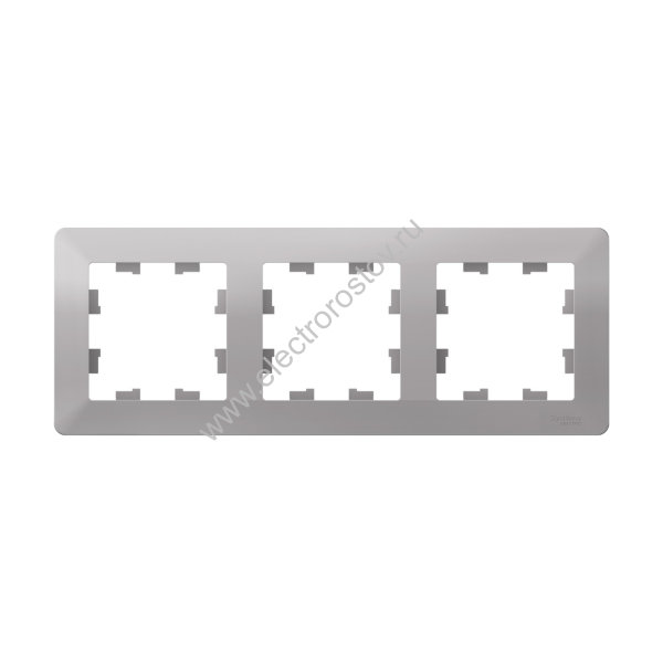 Systeme Electric AtlasDesign Air Алюминий/дымчатый черный Рамка 3-ая