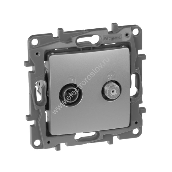 Etika Алюминий Розетка Розетка TV/SAT 2-х кабельная Legrand