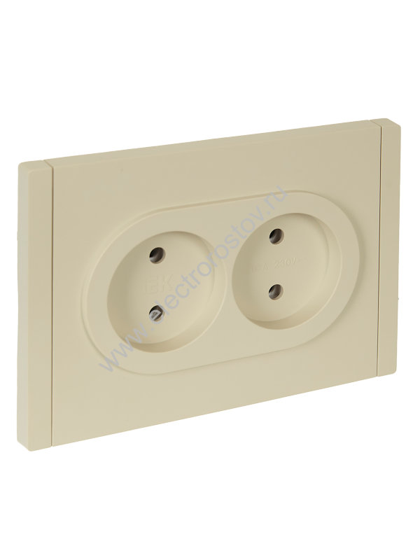 IEK FORTE&PIANO Ваниль Розетка 2-я б/з безвинтовое крепление 10А FP426