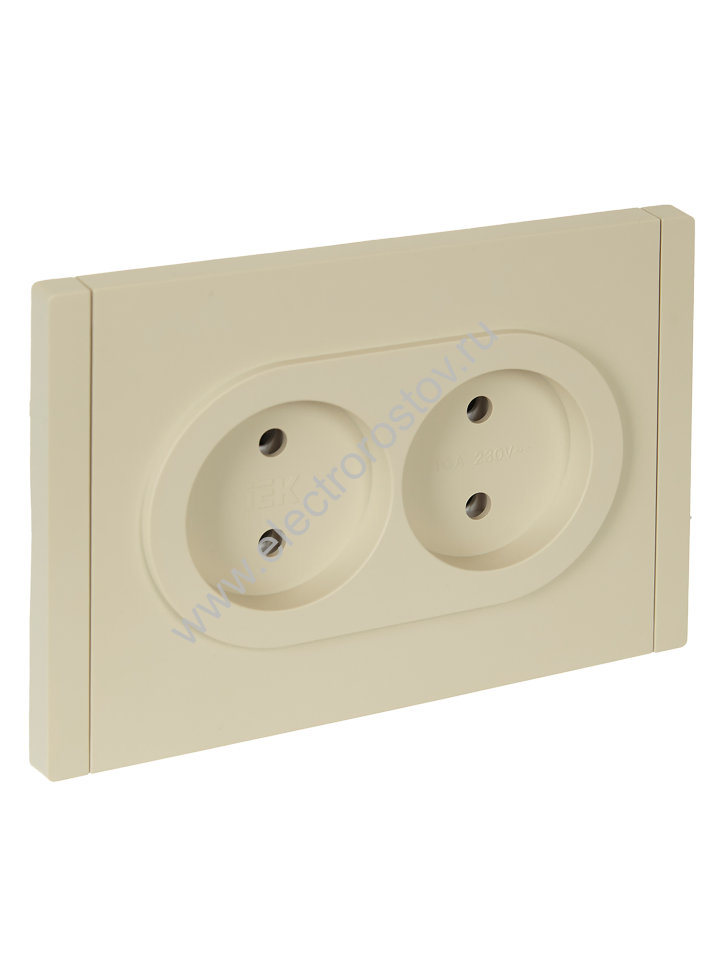 IEK FORTE&PIANO Ваниль Розетка 2-я б/з безвинтовое крепление 10А FP426