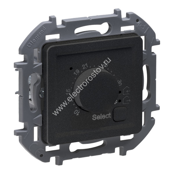 INSPIRIA Антрацит Термостат с внешним датчиком для тёплых полов Legrand