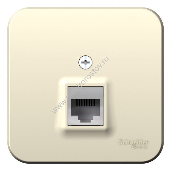 Blanca наруж Молочный Розетка компьютерная RJ45, кат.5E, изолир. пластина Schneider Electric