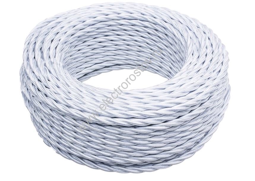 Витой провод 3*1,5, белый, глянцевый 20м