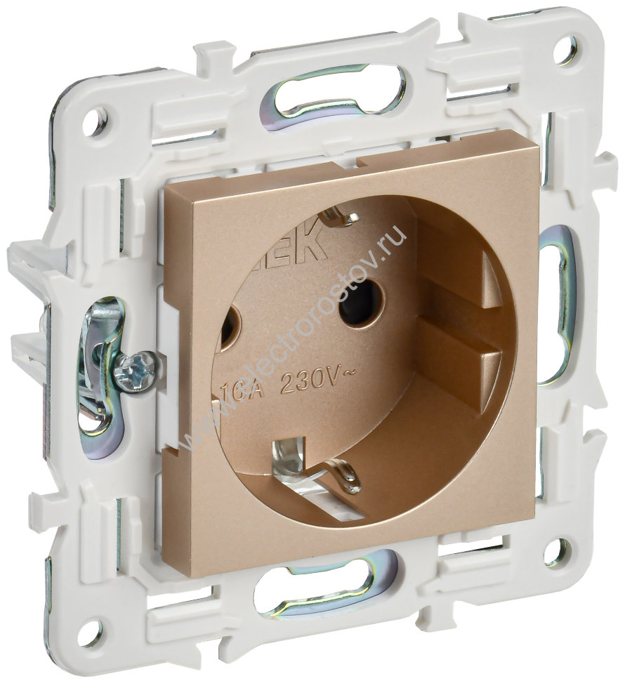 IEK SKANDY Песочный Розетка с/з с защитными шторками 16А SK-R04Sa