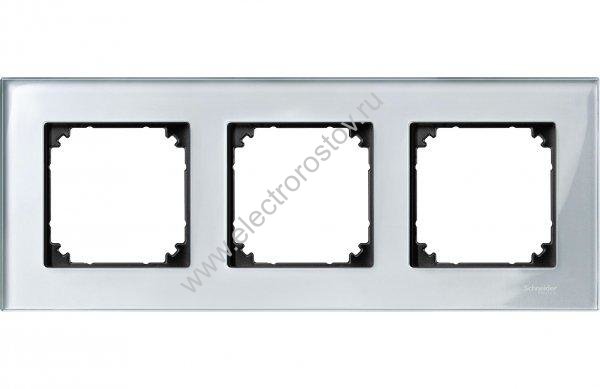 Merten SM M-Elegance Стекло Серебро Рамка 3-ая Schneider Electric