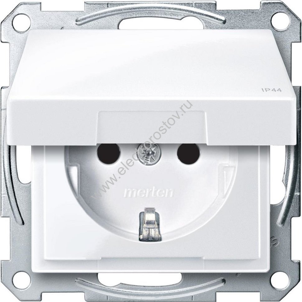 Schneider Electric Merten SM Бел Актив Розетка 2К+З с крышкой