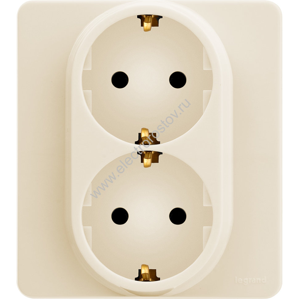 INSPIRIA Слоновая кость Розетка 2-ая с заземлением Legrand