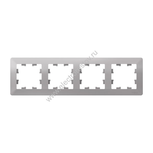 Systeme Electric AtlasDesign Air Алюминий/дымчатый черный Рамка 4-ая