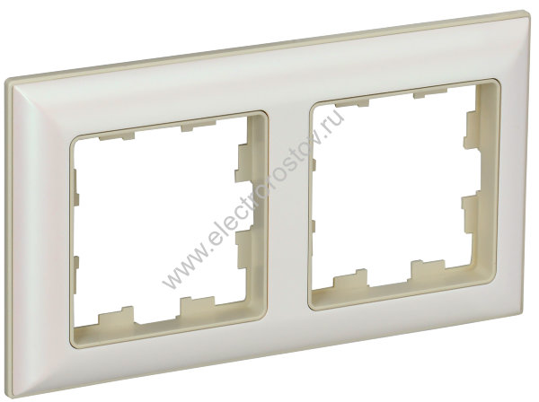 IEK BRITE DECOR Жемчуг/беж 3D-форма Рамка 2-мест. РУ-2-Бр