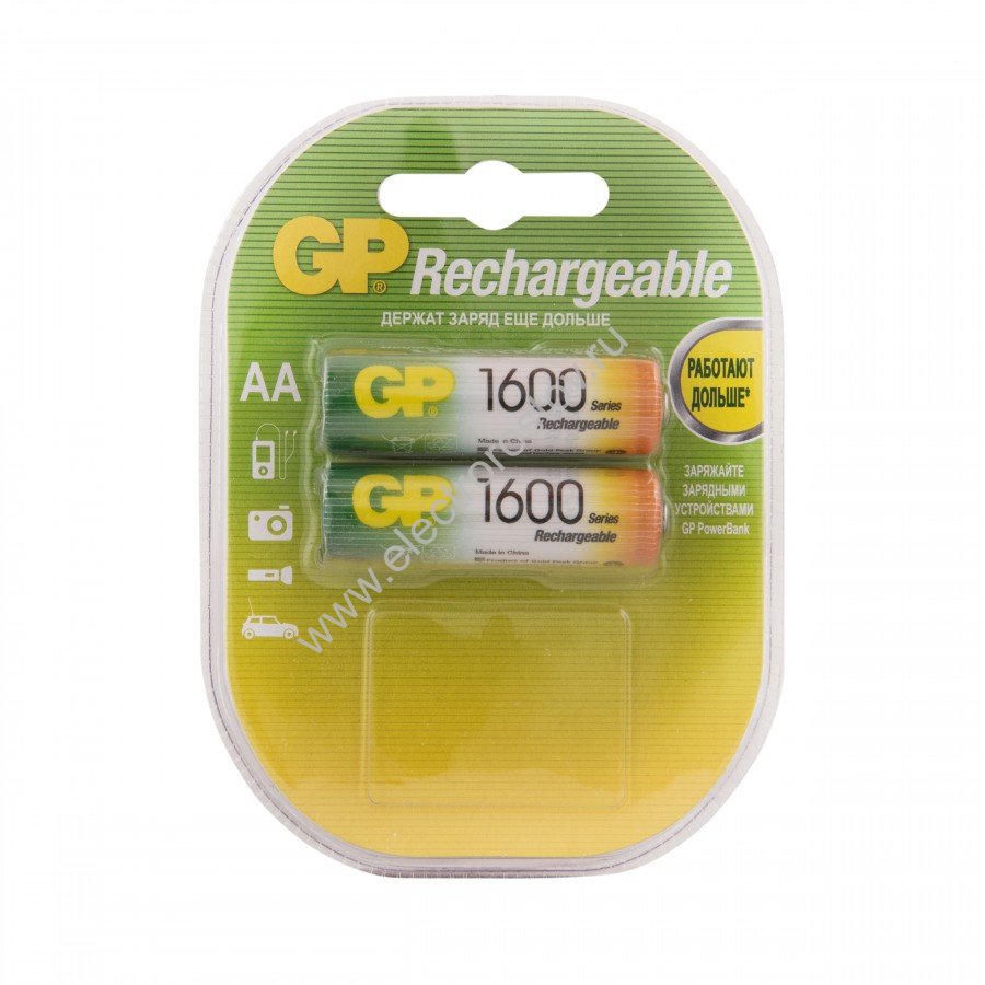 Аккумуляторы R6/180AAHC 1600mAh BP-2 (бл. 2шт) GP