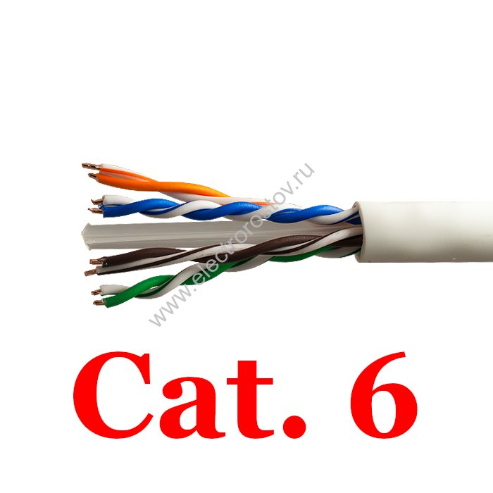 Кабель UTP витая пара, кат.6 внутренняя Медь (Уп 305м) 4x2x0,54 Suprlan