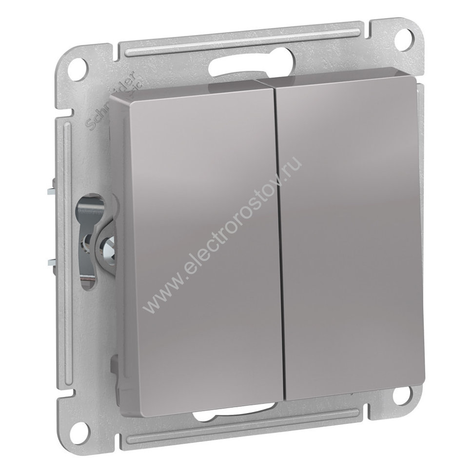 AtlasDesign Алюминий Выключатель с самовозвратом двойной Schneider Electric