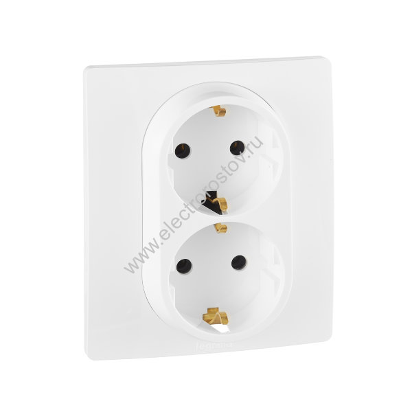 Etika Белый Розетка 2-ая с/з, винт. клеммы Legrand