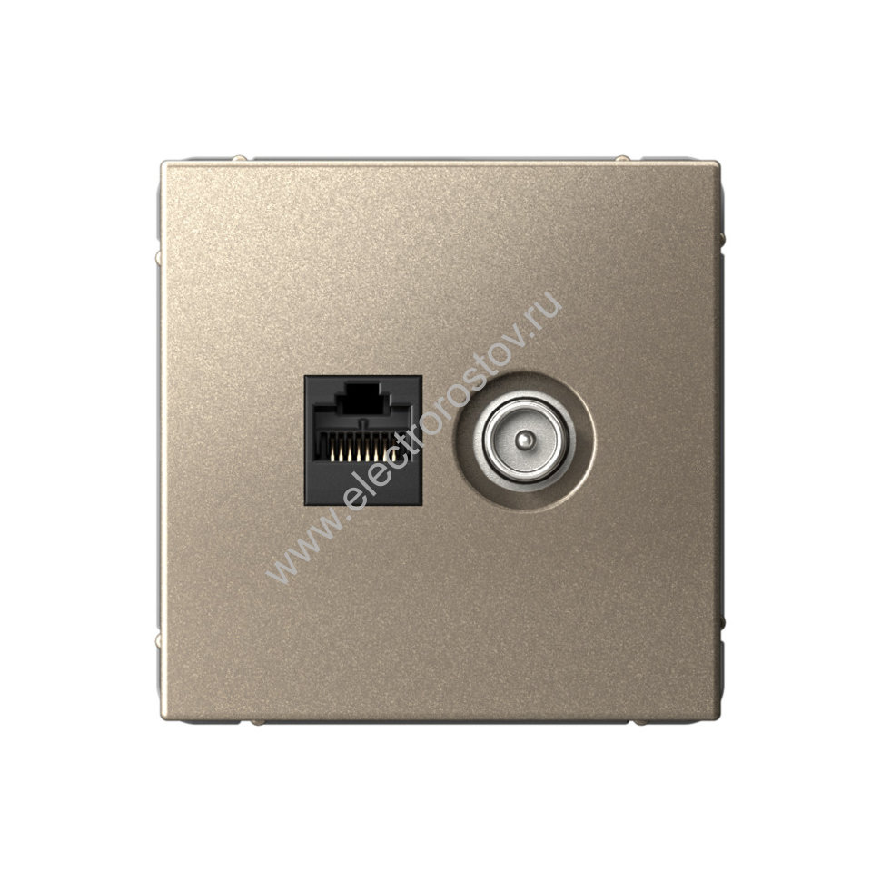 Systeme Electric ArtGallery Шампань Розетка двойная ТВ + компьютерная RJ45, кат. 5Е