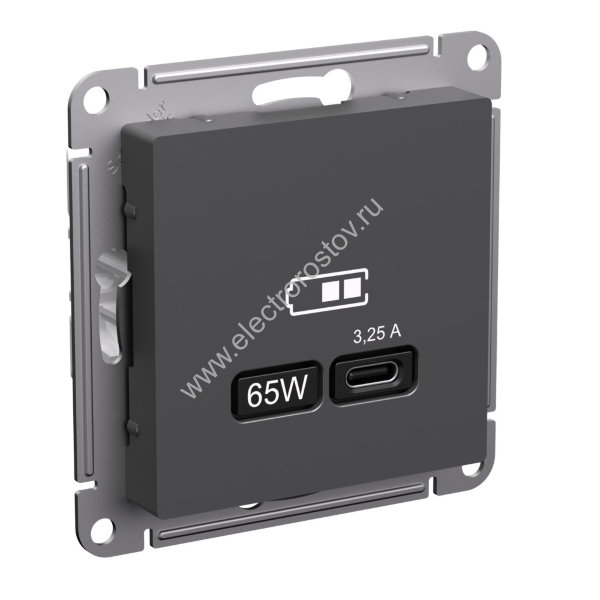 AtlasDesign Базальт Розетка USB C, 65Вт; 5-20В/3,25А Schneider Electric