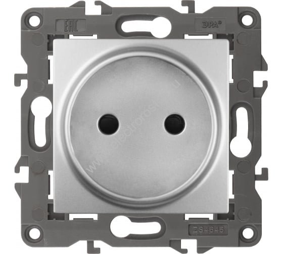 Elegance Алюминий Розетка 1-ая б/з ЭРА