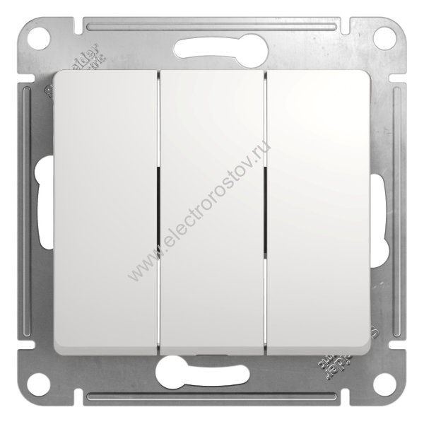 Glossa Белый Выключатель 3-клавишный Schneider Electric