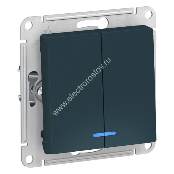 AtlasDesign Изумруд Выключатель 2-клавишный с подсветкой Schneider Electric