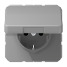CD 500 Серый Розетка с/з с крышкой, пруж. зажим JUNG