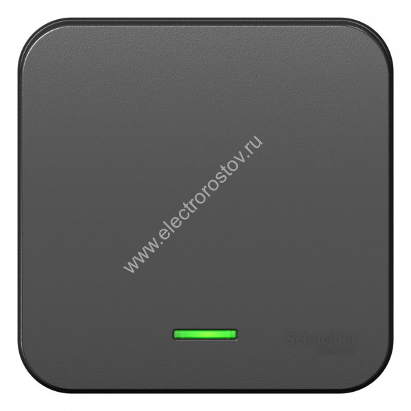 Blanca наруж Антрацит Выключатель 1-клавишный с подсветкой , 10А, 250B, изолир. пластина Schneider E