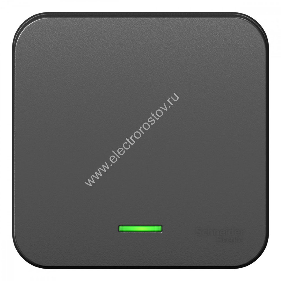 Blanca наруж Антрацит Выключатель 1-клавишный с подсветкой , 10А, 250B, изолир. пластина Schneider E