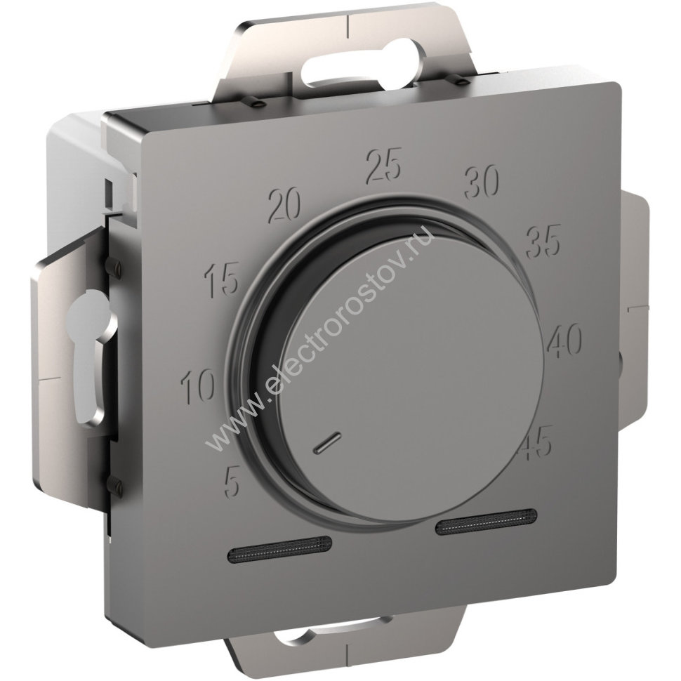 AtlasDesign Сталь Термостат электрон. теплого пола с датчиком, 10A, Schneider Electric