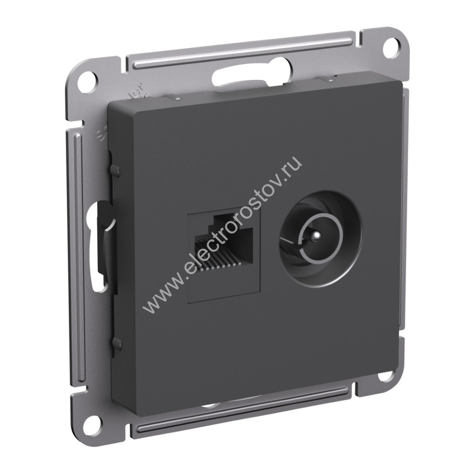 AtlasDesign Базальт Розетка двойная комп+ТВ, RJ45+TV, кат. 5e Schneider Electric