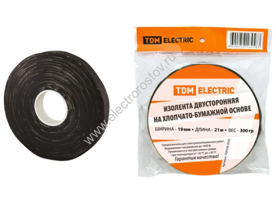 Изолента ХБ 19мм х 21м ЧЕРНАЯ TDM
